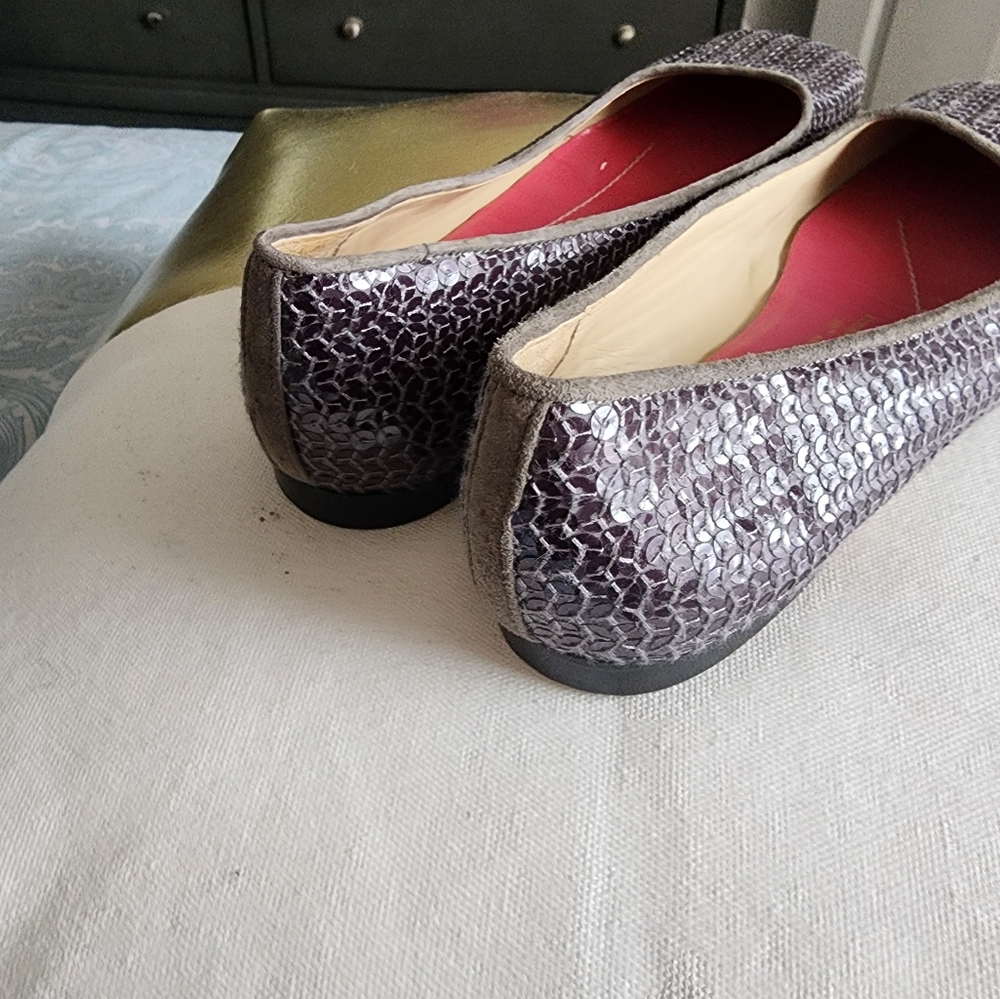 Kate Spade Purple Sequined Ballet Women's Shoes - Picture 4 of 5